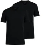OLYMP Herren T-Shirts, V-Neck, 2er Pack - Bodywear, Modern Fit, Baumwolle Schwarz / S