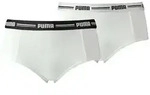 PUMA Damen Mini Shorts - Iconic, Soft Cotton Modal Stretch, 2er Pack Wei&szlig; S