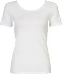 CALIDA Damen T-Shirt - Natural Comfort Top, Kurzarm, Unterhemd, Jersey Wei&szlig; / S