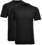 RAGMAN Herren T-Shirt 2er Pack - 1/2 Arm, Unterhemd, Rundhals Schwarz L