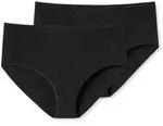 SCHIESSER Damen Slip 2er Pack - Midi-Slip, Cotton Stretch, uni Schwarz / 2XL
