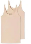 SCHIESSER Damen Tr&auml;gertop, 2er Pack - Single Jersey, Serie 95/5, uni Beige (Sand)