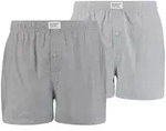 Levi's Herren Boxershorts, 2er Pack - Web-Shorts, Baumwolle, einfarbig Grau S