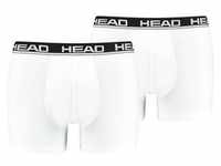 HEAD Herren Boxershort, 2er Pack - Basic, Baumwoll Stretch, einfarbig Weiß S
