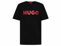 HUGO Herren T-Shirt - Dulivio, Rundhals, Kurzarm, Logo, Baumwolle Schwarz L