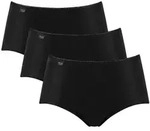 Sloggi Damen Slip Midi, 3er Pack - 24/7 Microfibre, einfarbig schwarz 38