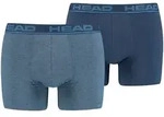 HEAD Herren Boxershort, 2er Pack - Basic, Baumwoll Stretch, einfarbig Blau (Blue