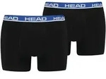 HEAD Herren Boxershorts im Pack - Basic, Baumwoll Stretch, einfarbig Schwarz/Blau XL