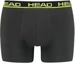 HEAD Herren Boxershort, 2er Pack - Basic, Baumwoll Stretch, einfarbig Anthrazit/Gelb