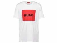 HUGO Herren T-Shirt - Dulive222, Rundhals, Kurzarm, Logo, Baumwolle Weiß 2XL