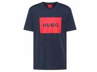 HUGO Herren T-Shirt - Dulive222, Rundhals, Kurzarm, Logo, Baumwolle Blau L