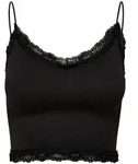 ONLY Damen Cropped-Top - ONLVICKY LACE SEAMLESS CROPPED TOP, Tr&auml;gertop, Spitze