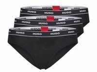 HUGO Damen Slips, 3er Pack - Brief Stripe, Unterwäsche, Baumwolle, Logo, einfarbig