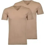 RAGMAN Herren T-Shirt, 2er Pack - Body Fit V-Neck, Natural Flex Cotton, Baumwolle