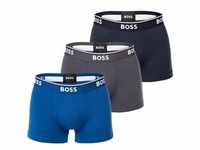 BOSS Herren Trunks, 3er Pack - 3P Power, Boxershorts, Cotton Stretch, Logo, uni Blau
