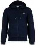 LACOSTE Herren Sweatjacke mit Kapuze - Zipper, aufgerautes Fleece Blau / XL