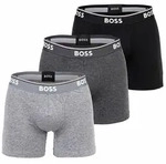 BOSS Herren Boxershorts, 3er Pack - Boxer Briefs 3P Power, Cotton Stretch, Logo Grau