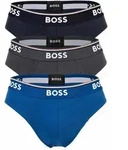 BOSS Herren Slips, 3er Pack - Briefs 3P Power, Cotton Stretch, Logo, einfarbig Blau /
