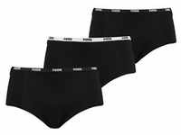PUMA Damen Iconic Mini Shorts, 3er Pack - Soft Cotton Stretch Schwarz L