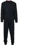 G&Ouml;TZBURG Herren Schlafanzug lang - Pyjama V-Ausschnitt, Pure Cotton Marine M