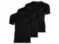 HUGO Herren T-Shirt, 3er Pack - Rundhals, Kurzarm, Logo, Baumwolle, uni Schwarz M