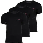 HUGO Herren T-Shirt, 3er Pack - Rundhals, Kurzarm, Logo, Baumwolle, uni Schwarz M