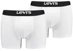 Levi's Herren Boxershorts, 2er Pack - Solid Basic Boxer Brief Organic, Logobund Wei&szlig;