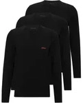 HUGO Herren Longsleeve, 3er Pack - RN Triplet, Langarm Shirt, Rundhals, Logo Schwarz