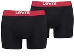 Levi's Herren Boxershorts, 2er Pack - Solid Basic Boxer Brief Organic, Logobund