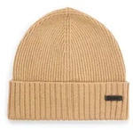 BOSS Herren M&uuml;tze, Schurwolle - Fati, Beanie, Rippstrick, One Size, einfarbig Beige
