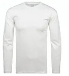 RAGMAN Herren Langarmshirt - Basic Shirt Regular Fit, Rundhals. Baumwolle Wei&szlig;...