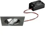 Brumberg LED Einbaustrahler, 230V, 6W, 3000K, 640 lm, eckig, nickel - mit Netzteil -