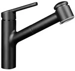 Sp&uuml;ltischmischer KWC Luna E herausziehbare Geschirrbrause, Ausladung 220 mm, schwarz