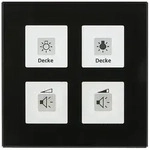 KNX RF+ Funk Glastaster Plus 4-fach mit Aktor, Schwarz