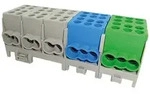 Hauptleitungs-Abzweigklemme - 3x grau, 1x blau, 1x gr&uuml;n 10x Eingang 25 mm2 /...