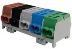 Hauptleitungs-Abzweigklemme 1x braun, schwarz, grau, blau, gr&uuml;n 8x Eingang 35...