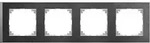 M-Pure, Decor Rahmen, 4-fach, Schiefer/aluminium