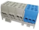 Hauptleitungs-Abzweigklemme - 3x grau, 1x blau, 4-polig 8x Eingang 25 mm2 / 10x