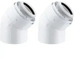 Viessmann AZ-Bogen 45 Grad, 2 St&uuml;ck, &Oslash; 80/125 mm, Kunststoff (PPs) /