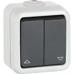 Aufputz-Serien-Taster PEHA IP44, mit Symbolen grau D 629 T WAB