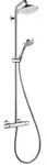 Brause-System Hansgrohe Croma 220 Handbrause, Kopfbrause &Oslash; 220 mm und Thermostat,