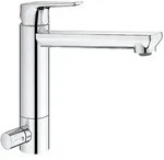 Sp&uuml;ltischmischer Grohe BauEdge mit Ger&auml;teabsperrventil, Ausladung 222 mm, chrom -
