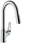 Sp&uuml;ltischmischer Hansgrohe 220 Focus M42 herausziehbare Geschirrbrause, Ausladung