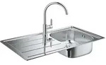 Sp&uuml;len-Bundle Grohe Bau Edelstahlsp&uuml;le K200 & Sp&uuml;ltischmischer Bau Edge - 31562SD1