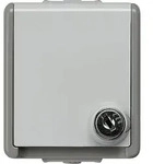 Aufputz-SCHUKO-Steckdose, abschlie&szlig;bar, IP44 - 75 x 66 x 66 mm - 1-fach
