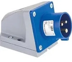 CEE-Wandger&auml;testecker 16A, 3-polig, 230V Twist, IP44 - Schraubklemmen