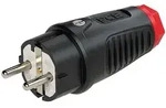 Schutzkontaktstecker Gummi (schwarz/rot)