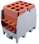 Hauptleitungs-Abzweigklemme - braun, 2x Eingang 25 mm2 4x Ausgang 16 mm2, 1-polig