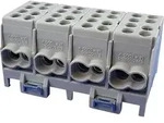 Hauptleitungs-Abzweigklemme - 4x grau, 4-polig 8x Eingang 25 mm2 / 8x Ausgang 16 mm2