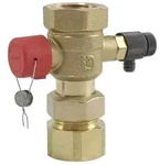 Caleffi Messing-Kappenventil 1'' IG x 1'' IG - bis 85&deg;C - mit Plombiervorrichtung -